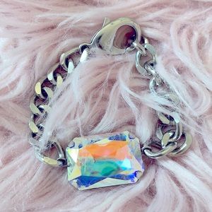 HRH bracelet Aurora Borealis crystal set in silver